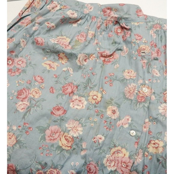 Gunne Sax Blue Prairie Floral Dress Cotton Lace Womens Medium Buttondown 1970's - Picture 13 of 14